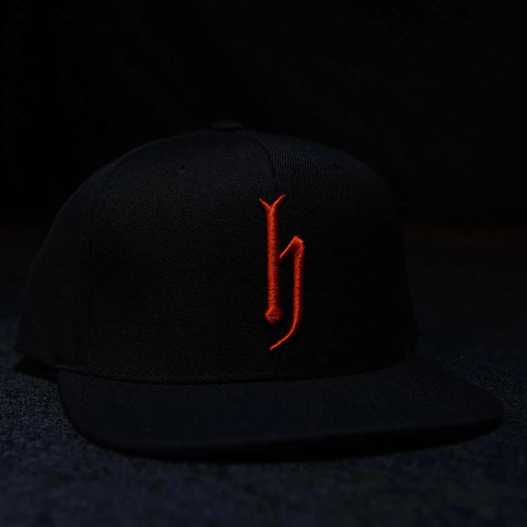dj honda originals baseball cap"black x orange"