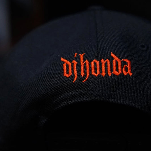 dj honda originals baseball cap"black x orange"