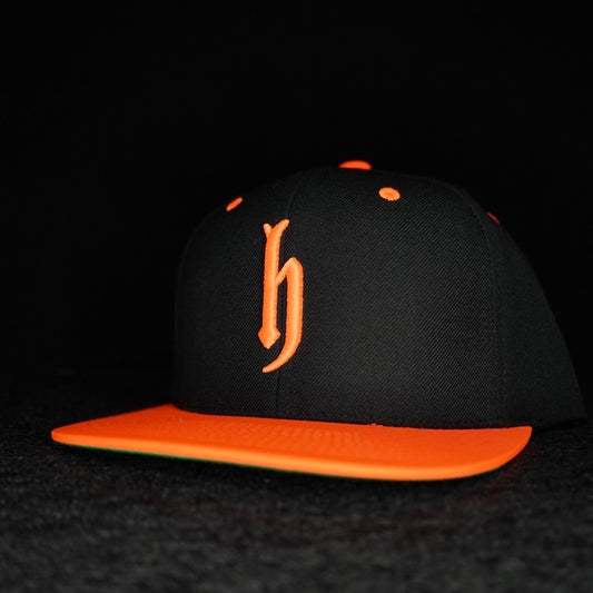 dj honda originals baseball cap"black x fluorescent orange"